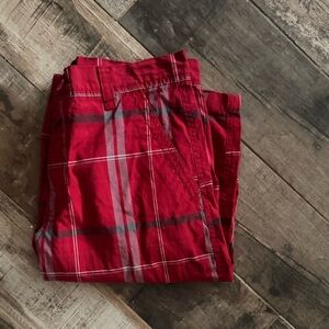 South Pole Men's Red Plaid Pants